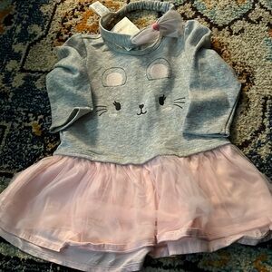 Gymbo mouse tulle sweatshirt dress with matching NWT headband. Dress is 12 /18.